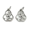 Brass Pave Natural Shell Mermaid Charms with Jump Rings, Platinum, 13x10.5x2.5mm, Hole: 3mm