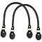 Leather Bag Straps, with Iron Findings, Black, 50.5x1x1.4cm