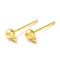 Rack Plating Brass Stud Earring Settings, Long-Lasting Plated, Lead Free & Cadmium Free, Round, Golden, 15x4mm, Hole: 1.2mm, Pin: 11x0.9mm