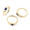 Hand with Heart Natural Lapis Lazuli Agate Adjustable Rings, Brass Ring for Women, Long-Lasting Plated, Lead Free & Cadmium Free, Inner Diameter: 18mm