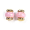 Brass Beads, with Rhinestone & Resin, Golden, Pearl Pink, 14.5x13.5mm, Hole: 3.5mm