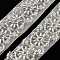 Polyester Flower Lace Trims, with ABS Imitation Pearl Beads and Glass, Floral White, 1 inch(26mm)