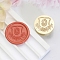 Golden Tone Round Wax Seal Brass Stamp Heads, for Wax Seal Stamp, Flower with Letter Pattern, Letter G, 20x14mm, Inner Diameter: 7mm