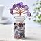 Natural Amethyst Chips Tree Decorations, Glass Wishing Bottle Base with Copper Wire Feng Shui Energy Stone Gift for Home Desktop Decoration, 60mm