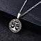 Non-Tarnish Stainless Steel Pendants, Stainless Steel Color, Flat Round with Constellation Charm, Libra, 28x25mm