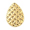 304 Stainless Steel Pendants, Teardrop Charm, Golden, 42x29.5x2.5mm, Hole: 1.4mm