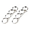 Brass Hair Barrette Findings, with Alloy Flat Round Bezel Settings, Silver, Tray: 12mm, 5pcs/set