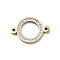 304 Stainless Steel Crystal Rhinestone Connector Charms, Ring Links, Real 18K Gold Plated, 16x23x2mm, Hole: 1.6mm