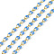 Ion Plating(IP) 304 Stainless Steel Dapped Chains, with Enamel with Spool, Unwelded, Dodger Blue, 8.5x4x1.5mm