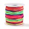 Round Polyester Elastic Cord, Adjustable Elastic Cord, with Spool, Colorful, 1.5mm, about 43.74 Yards(40m)/Roll