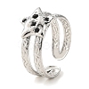 304 Stainless Steel Open Cuff Ring for Women RJEW-F166-06P-01-1