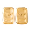 Ion Plating(IP) Rectangle 304 Stainless Steel Stud Earrings for Women EJEW-L272-020G-1