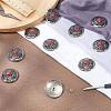 Gorgecraft 1-Hole Alloy & Cat eye Turquoise Buttons FIND-GF0004-53B-5