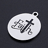 Non-Tarnish 201 Stainless Steel Etched Charms STAS-N090-JN806-2