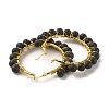 Natural Lava Rock Beaded Hoop Earrings for Women EJEW-C003-03A-RS-2