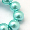 Baking Painted Pearlized Glass Pearl Round Bead Strands HY-Q330-8mm-65-3