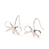 Bowknot Shape Brass Earring Hooks KK-K256-01P-1