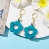 Acrylic Flower Dangle Leverback Earrings EJEW-JE05625-02-2