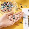 Yilisi 100Pcs 8 Colors Glass Pearl Round Bead Connector Charms FIND-YS0001-21-7