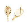 Rack Plating Brass Stud Earring Findings KK-N233-185-4