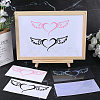 Gorgecraft 16 Sheets 4 Colors Heart with Wing PVC Waterproof Car Stickers DIY-GF0008-97-4
