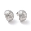 Brass Textured Half Round Stud Earrings EJEW-G315-08P-1