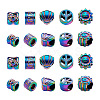 Fashewelry 50Pcs 5 Style Rainbow Color Alloy European Beads FIND-FW0001-32-NR-2