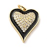 Rack Plating Brass Micro Pave Clear Cubic Zirconia Pendants KK-E015-32G-2