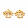 Eco-Friendly Rack Plating Brass Micro Pave Clear Cubic Zirconia Connector Charms KK-F851-09G-1
