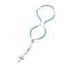 Synthetic Turquoise Rosary Bead Necklaces NJEW-TA00122-02-4