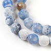Faceted Natural Fire Crackle Agate Beads Strands G-F447-8mm-B09-6