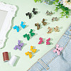 10 Sets 10 Colors Rabbit with Heart Spray Painted Alloy Adjustable Jean Button Pins DIY-FG0004-94-4