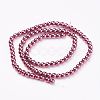 Non-magnetic Synthetic Hematite Bead Strands G-P262-19-4mm-04-2
