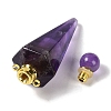 Natural Amethyst Faceted Cone Openable Perfume Bottle Big Pendants G-L524-18G-10-3