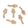 Brass Micro Pave Clear Cubic Zirconia Screw Eye Peg Bails Links Connectors KK-T062-89G-NF-5