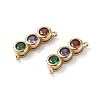 Brass Micro Pave Colorful Cubic Zirconia Connector Charms KK-E068-VF286-2