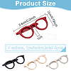 BENECREAT 4Pcs 4 Colors Alloy Glasses Frame Shape Tie Clip for Clothes Dresses Decoration JEWB-BC0001-10-2