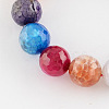 Dyed Natural Multi-Color Agate Beads Strands G-R177-6mm-07-01-1