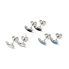 Enamel Dolphin Stud Earrings with 316 Surgical Stainless Steel Pins EJEW-A081-02P-1