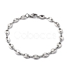 Tarnish Resistant 304 Stainless Steel Coffee Bean Chain Bracelets BJEW-JB05495-1