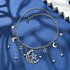 Star & Crescent Moon Alloy Pendant Necklaces NJEW-TA00119-2