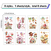 8 Sheets 8 Styles PVC Waterproof Wall Stickers DIY-WH0345-031-2