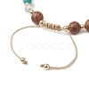 Adjustable Dyed Synthetic Turquoise & Coconut & Wood & Pearl Braided Bead Bracelets BJEW-JB10723-01-4