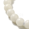 White Jade Bodhi Root Round Beaded Stretch Bracelet BJEW-B080-16-3
