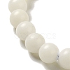 White Jade Bodhi Root Round Beaded Stretch Bracelet BJEW-B080-16-3