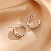 Non-Tarnish Stainless Steel Twists Hoop Earrings KE6897-2-1