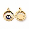 Rack Plating Brass Micro Pave Colorful Cubic Zirconia Pendants LAMP-A153-05G-04-1