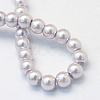 Baking Painted Pearlized Glass Pearl Round Bead Strands HY-Q003-10mm-25-4