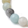 Synthetic Turquoise Dolphin Beads with Natural Flower Amazonite Beaded Stretch Bracelets BJEW-JB10213-01-4