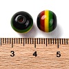 Ghana Jamaica Reggae Stripe Resin Beads RESI-G104-01B-3